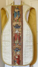 White Antique Roman High Mass Set of Vestments 8760